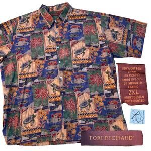 Tori Richard Lawn Vacation Mode Aquatic Button-Up Men's Sz 2XL